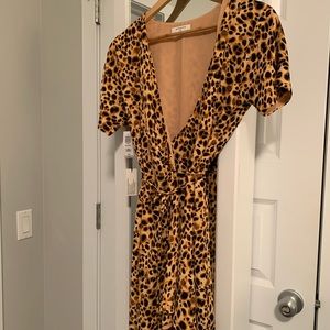 NEVER WORN BABATON Leopard wrap dress in size XS.